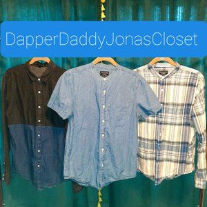 3 Designer denim chambray shirts LOT